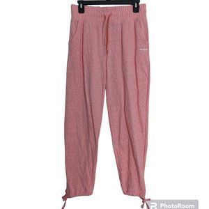 Women's Reebok tie hem joggers, heathered pink, size M